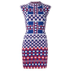 Alexander McQueen Graphic Cap Sleeve Sheath (XS/SM)